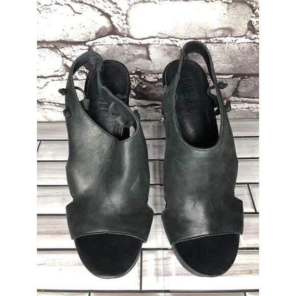 Diesel Kaboom Tulley Black Leather High Heel Platform Nubuck Sandals Women Sz 38 - Picture 3 of 16